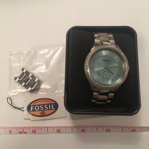 Fossil Sydney Aqua Blue Watch w/ Links